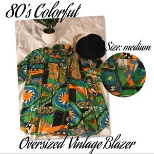 Colorful oversized 80’s Blazer size medium